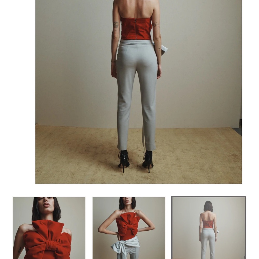 Hellessy Red Bow Strapless Top - Picture 3 of 9